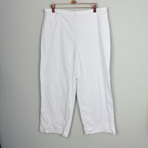 EILEEN FISHER | White Lightweight Crop Capri Pants Women’s Size Large